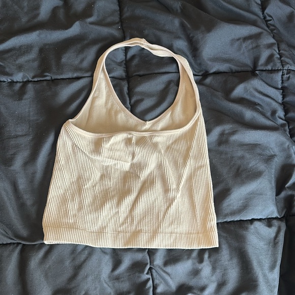 Cream Ribbed Halter Top - Picture 3 of 3